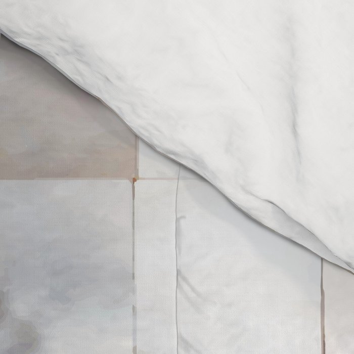 Mother of Pearl, Exotic Tiles Photography, Neutral Minimal Geometrical Graphic Design Comforter Gallery Image 4