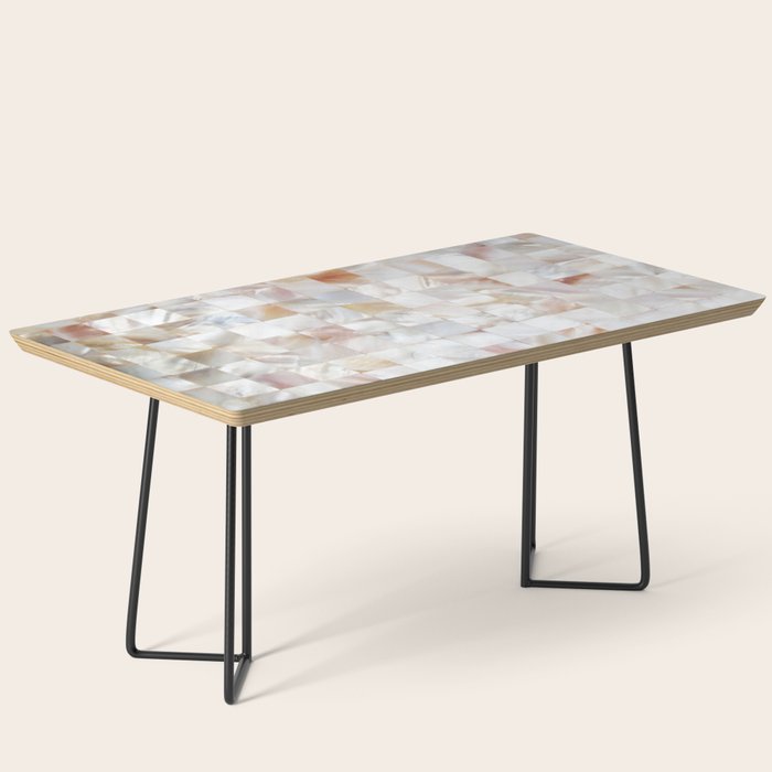 Mother of Pearl, Exotic Tiles Photography, Neutral Minimal Geometrical Graphic Design Coffee Table Gallery Image 1