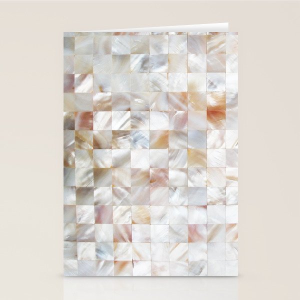 Mother of Pearl, Exotic Tiles Photography, Neutral Minimal Geometrical Graphic Design Stationery Card Gallery Image 2
