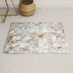 Mother of Pearl, Exotic Tiles Photography, Neutral Minimal Geometrical Graphic Design Rug Gallery Image 1