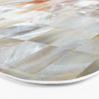 Mother of Pearl, Exotic Tiles Photography, Neutral Minimal Geometrical Graphic Design Bath Mat Gallery Image 3