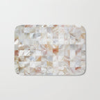 Mother of Pearl, Exotic Tiles Photography, Neutral Minimal Geometrical Graphic Design Bath Mat Gallery Image 1