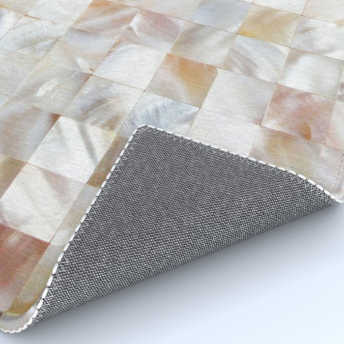 Mother of Pearl, Exotic Tiles Photography, Neutral Minimal Geometrical Graphic Design Rug Gallery Image 4