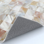 Mother of Pearl, Exotic Tiles Photography, Neutral Minimal Geometrical Graphic Design Rug Gallery Image 4