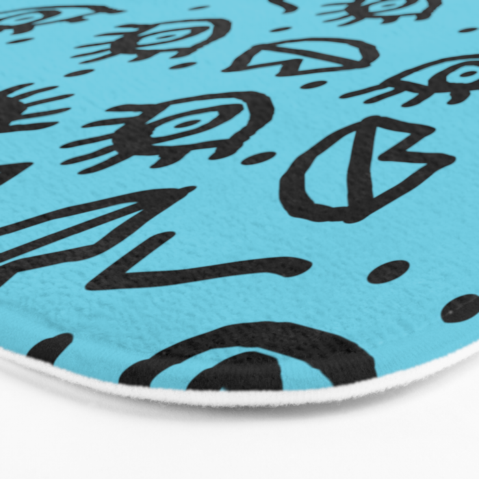 Wowzers - memphis throwback retro neon face eyes fashion print design dorm college trendy gifts Bath Mat Gallery Image 3