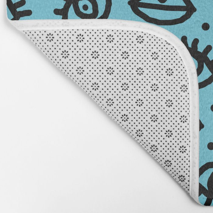 Wowzers - memphis throwback retro neon face eyes fashion print design dorm college trendy gifts Bath Mat Gallery Image 2