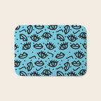 Wowzers - memphis throwback retro neon face eyes fashion print design dorm college trendy gifts Bath Mat Gallery Image 1