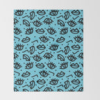Wowzers - memphis throwback retro neon face eyes fashion print design dorm college trendy gifts Throw Blanket Gallery Image 2