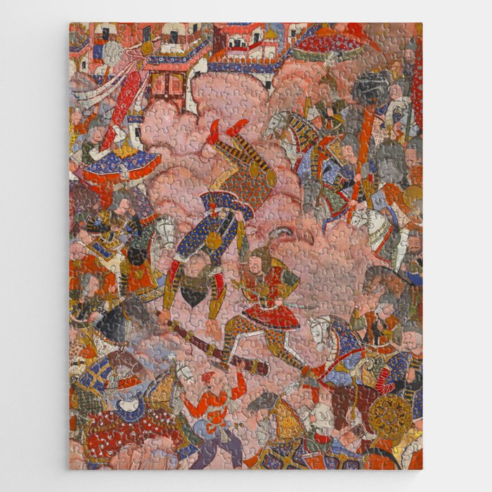 Antique Persian Art Battle Scene Jigsaw Puzzle Gallery Image 1