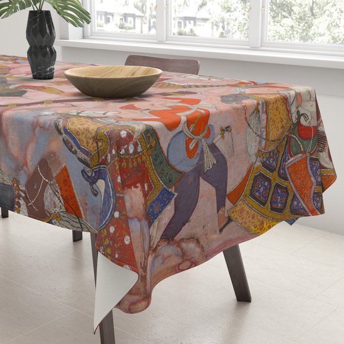 Antique Persian Art Battle Scene Tablecloth Gallery Image 3