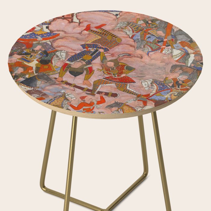 Antique Persian Art Battle Scene Side Table Gallery Image 2