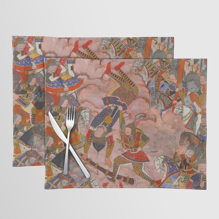 Antique Persian Art Battle Scene Placemat Gallery Image 1