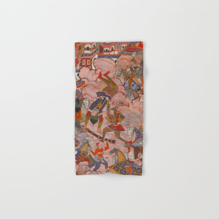 Antique Persian Art Battle Scene Bath Towel Gallery Image 1