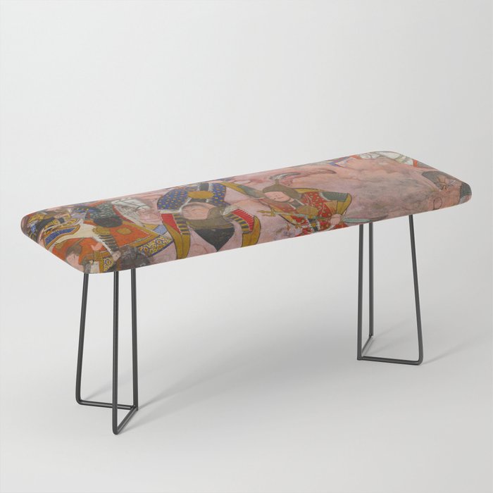 Antique Persian Art Battle Scene Bench Gallery Image 1