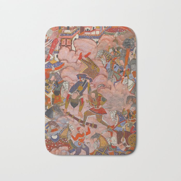 Antique Persian Art Battle Scene Bath Mat Gallery Image 1