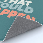 Whats The Best That Could Happen typography print in green, lilac, orange and yellow Rug Gallery Image 4