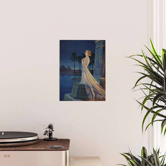 Melody of Ancient Egypt Art Deco romantic female figure by the River Nile painting by Henry Clive Poster Gallery Image 2