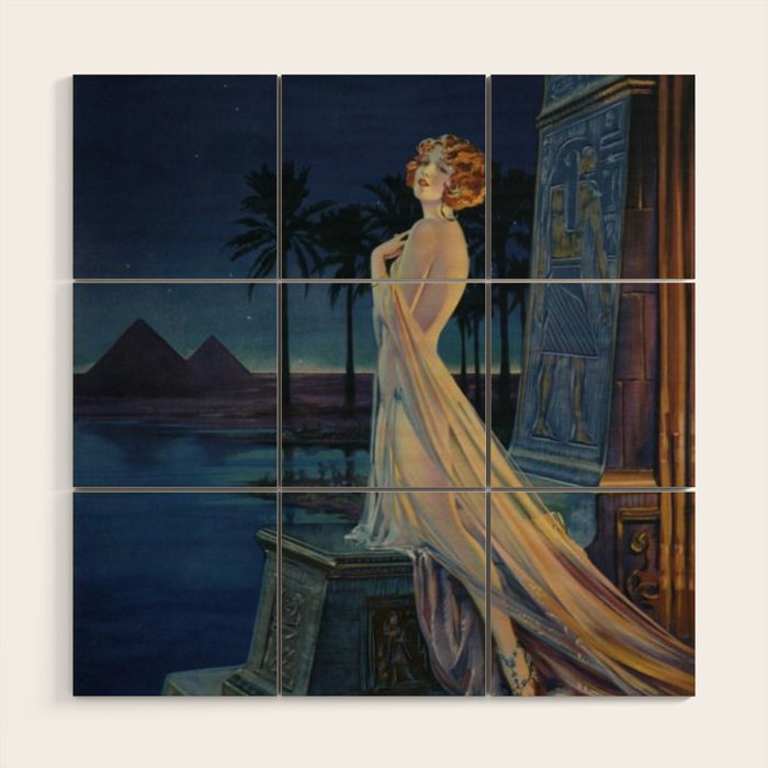 Melody of Ancient Egypt Art Deco romantic female figure by the River Nile painting by Henry Clive Wood Wall Art Gallery Image 1