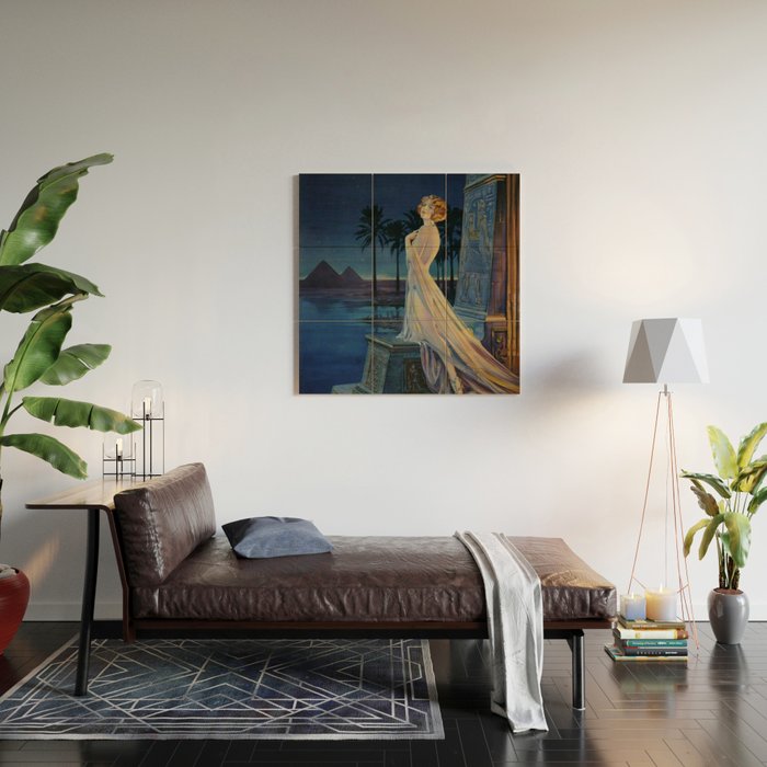 Melody of Ancient Egypt Art Deco romantic female figure by the River Nile painting by Henry Clive Wood Wall Art Gallery Image 2