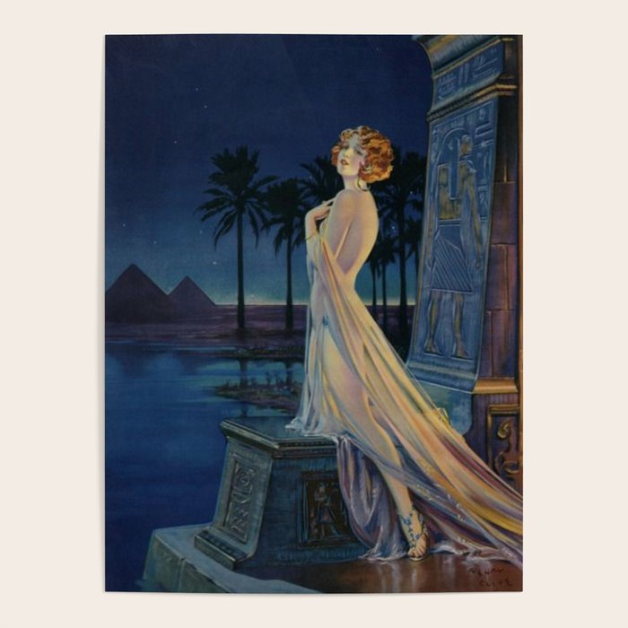 Melody of Ancient Egypt Art Deco romantic female figure by the River Nile painting by Henry Clive Poster Gallery Image 4
