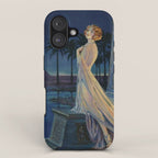 Melody of Ancient Egypt Art Deco romantic female figure by the River Nile painting by Henry Clive iPhone Case Gallery Image 1
