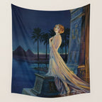 Melody of Ancient Egypt Art Deco romantic female figure by the River Nile painting by Henry Clive Wall Tapestry Gallery Image 4