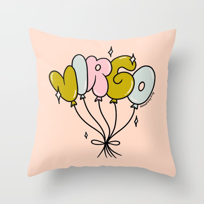 Virgo Balloons Throw Pillow Gallery Image 6