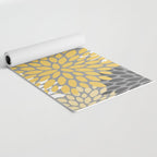 Modern Elegant Chic Floral Pattern, Soft Yellow, Gray, White Yoga Mat Gallery Image 2