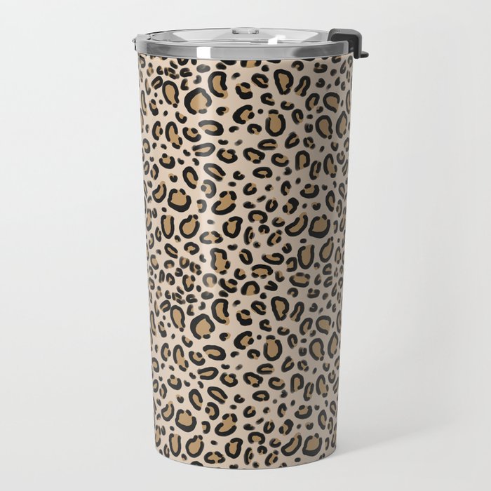 Leopard print - classic cheetah print, animal print Travel Mug Gallery Image 2