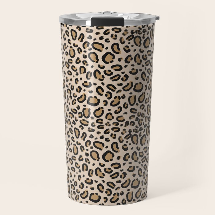 Leopard print - classic cheetah print, animal print Travel Mug Gallery Image 1