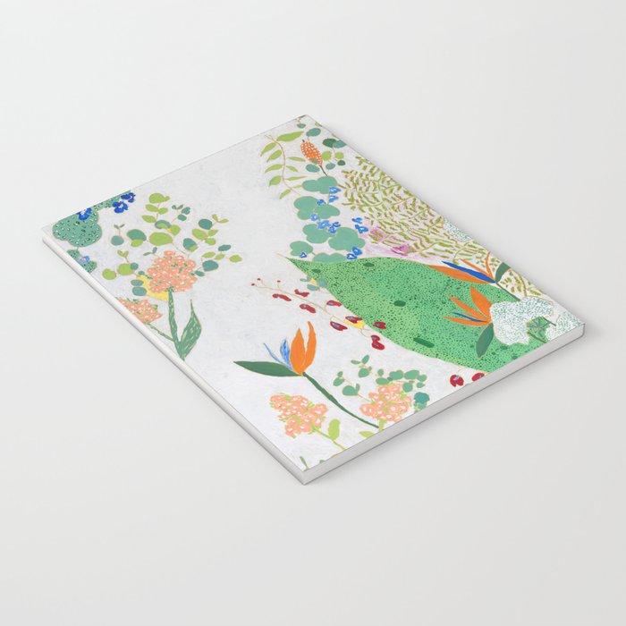 Painterly Floral Jungle on Pink and White Notebook Gallery Image 3