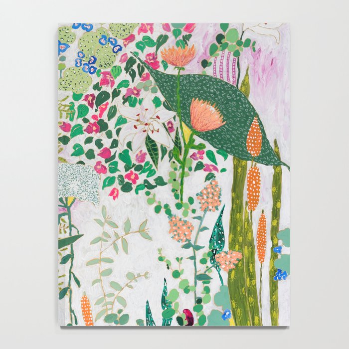 Painterly Floral Jungle on Pink and White Notebook Gallery Image 4