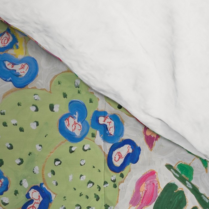 Painterly Floral Jungle on Pink and White Comforter Gallery Image 4