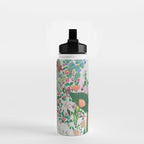 Painterly Floral Jungle on Pink and White Water Bottle Gallery Image 2