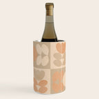 abstract retro shapes earthy checkered floral Wine Chiller Gallery Image 2