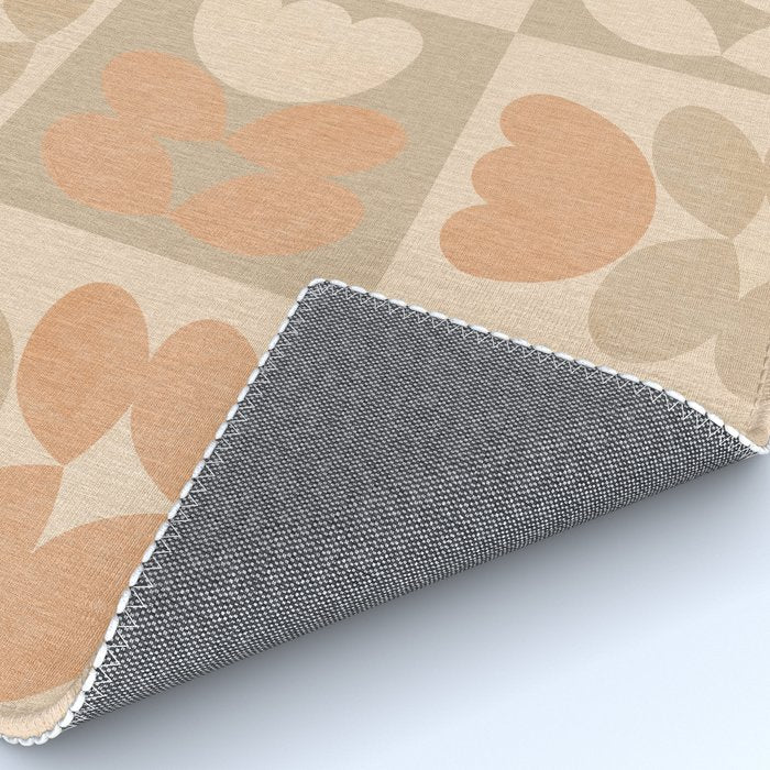 abstract retro shapes earthy checkered floral Rug Gallery Image 4