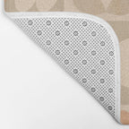 abstract retro shapes earthy checkered floral Bath Mat Gallery Image 2