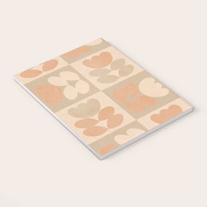 abstract retro shapes earthy checkered floral Notebook Gallery Image 3
