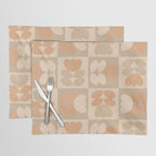 abstract retro shapes earthy checkered floral Placemat Gallery Image 1