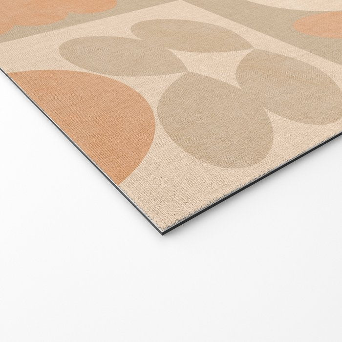 abstract retro shapes earthy checkered floral Welcome Mat Gallery Image 2