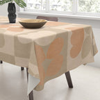 abstract retro shapes earthy checkered floral Tablecloth Gallery Image 3