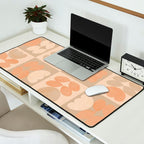 abstract retro shapes earthy checkered floral Desk Mat Gallery Image 2