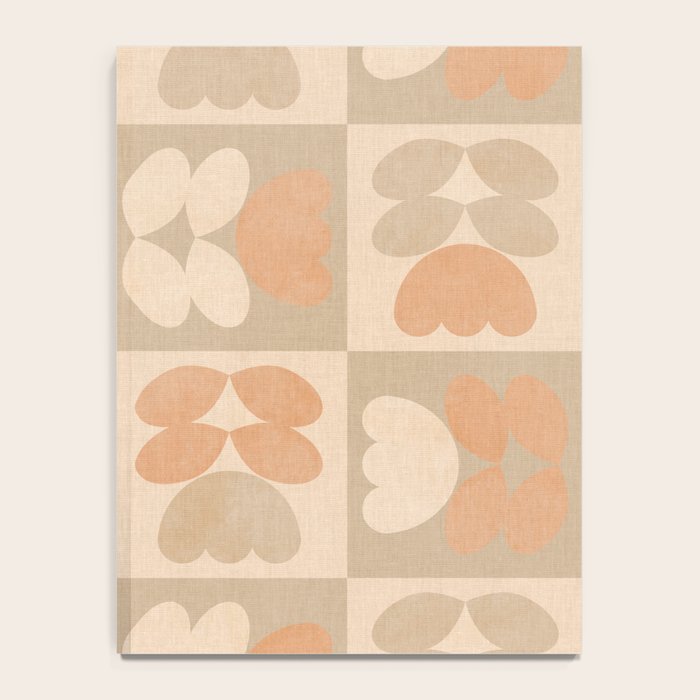 abstract retro shapes earthy checkered floral Notebook Gallery Image 4