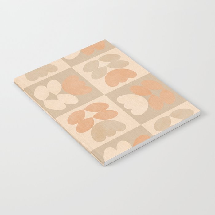 abstract retro shapes earthy checkered floral Notebook Gallery Image 2