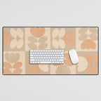 abstract retro shapes earthy checkered floral Desk Mat Gallery Image 1