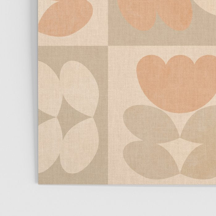 abstract retro shapes earthy checkered floral Poster Gallery Image 3