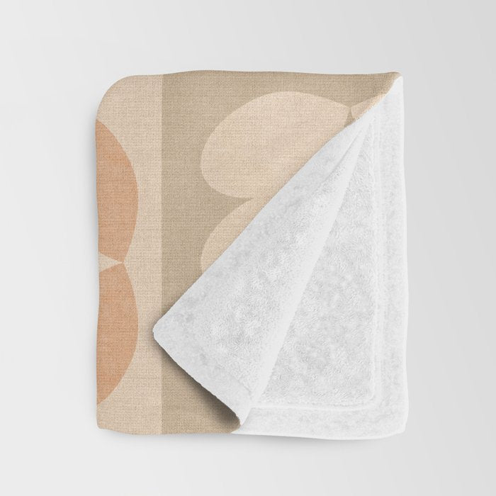 abstract retro shapes earthy checkered floral Throw Blanket Gallery Image 3