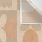 abstract retro shapes earthy checkered floral Wall Tapestry Gallery Image 3
