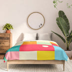 Geometric Bauhaus Pattern | Retro Arcade Video Game | Abstract Shapes Comforter Gallery Image 3