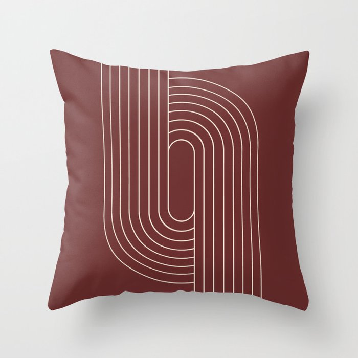 Oval Lines Abstract X Throw Pillow Gallery Image 1